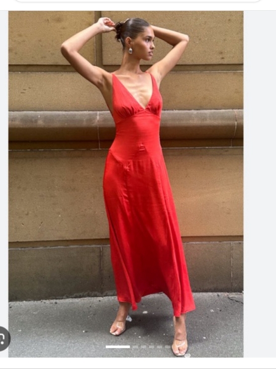 Meshki Dresses & Skirts - Meshki Kamala Low Back Satin Maxi Dress Small